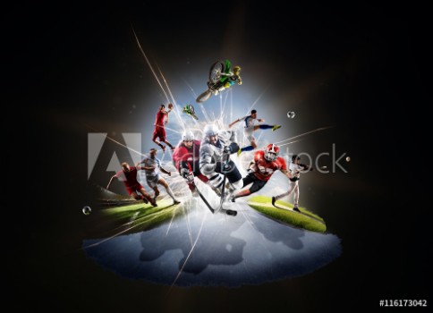 Bild på Multi sports collage soccer basketball hockey footbal baseball dirt bike